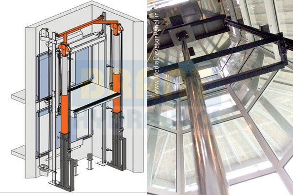 synchronised telescopic hydraulic cylinder for elevator